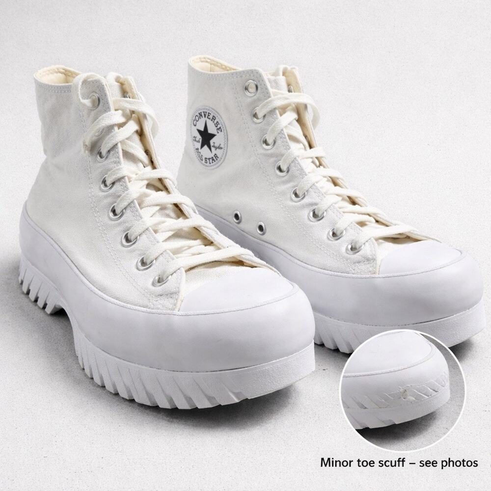 Converse Chuck Taylor All Star Lugged Hi White Platform Sneakers Men 10 Women 12